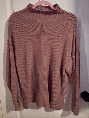 Simply Vera Vera Wang Brown Ribbed Mock Neck Sweater Size XL